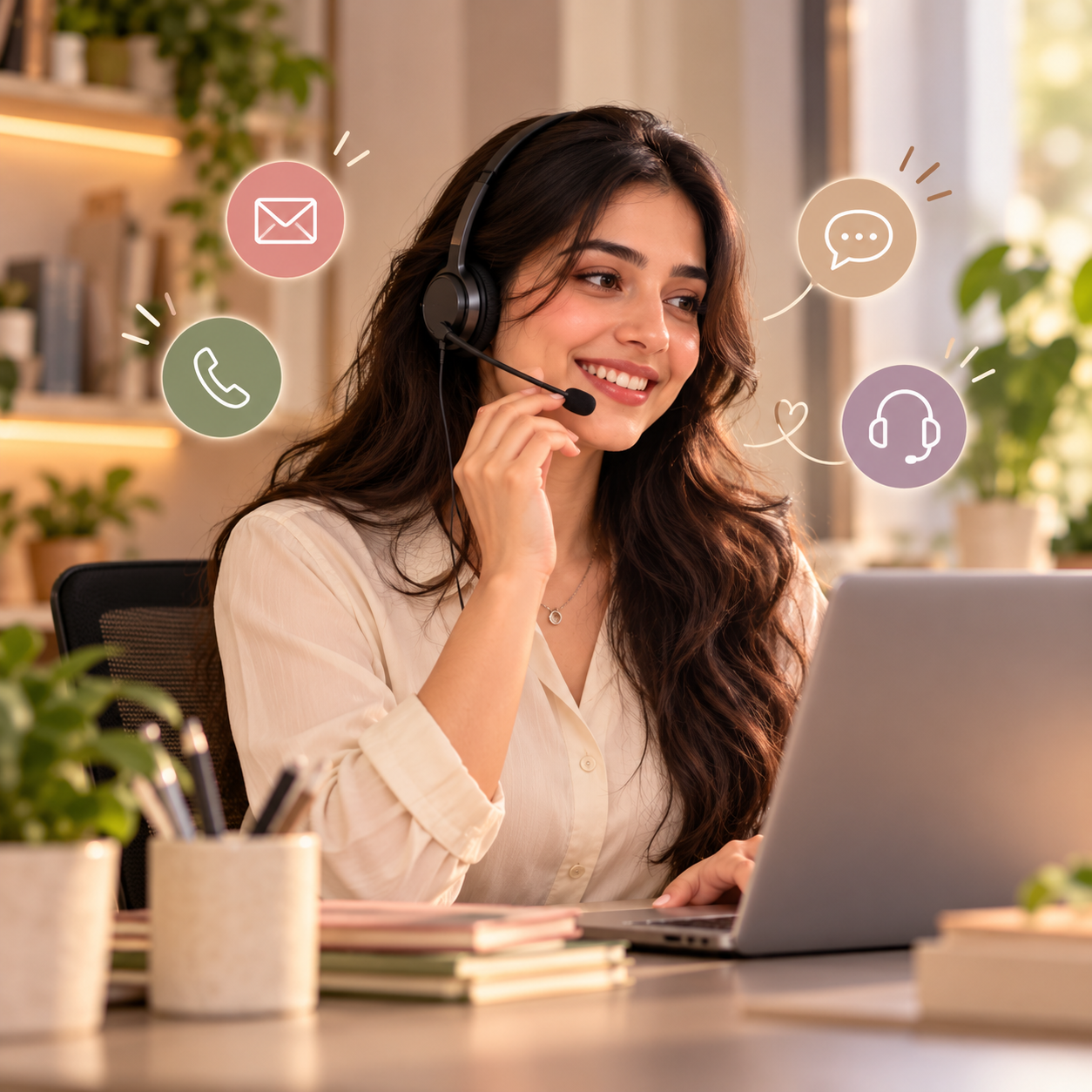 A friendly support professional ready to listen and help